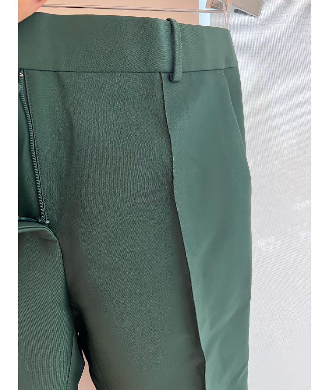 CELINE PRE-OWNED Зеленые креповые брюки узкие, фото 6