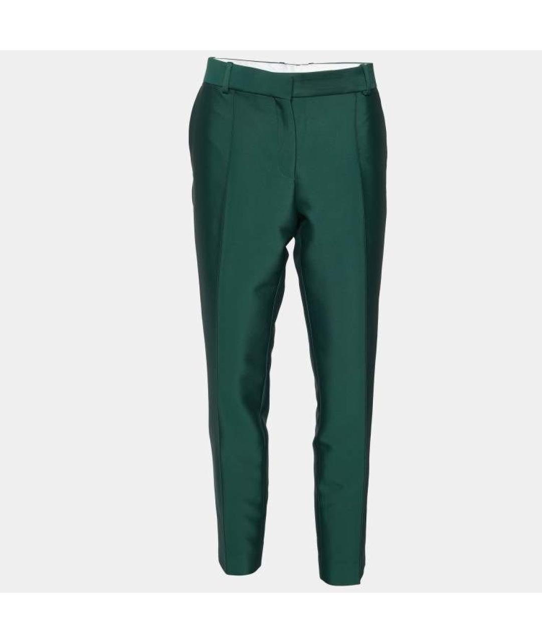 CELINE PRE-OWNED Зеленые креповые брюки узкие, фото 9