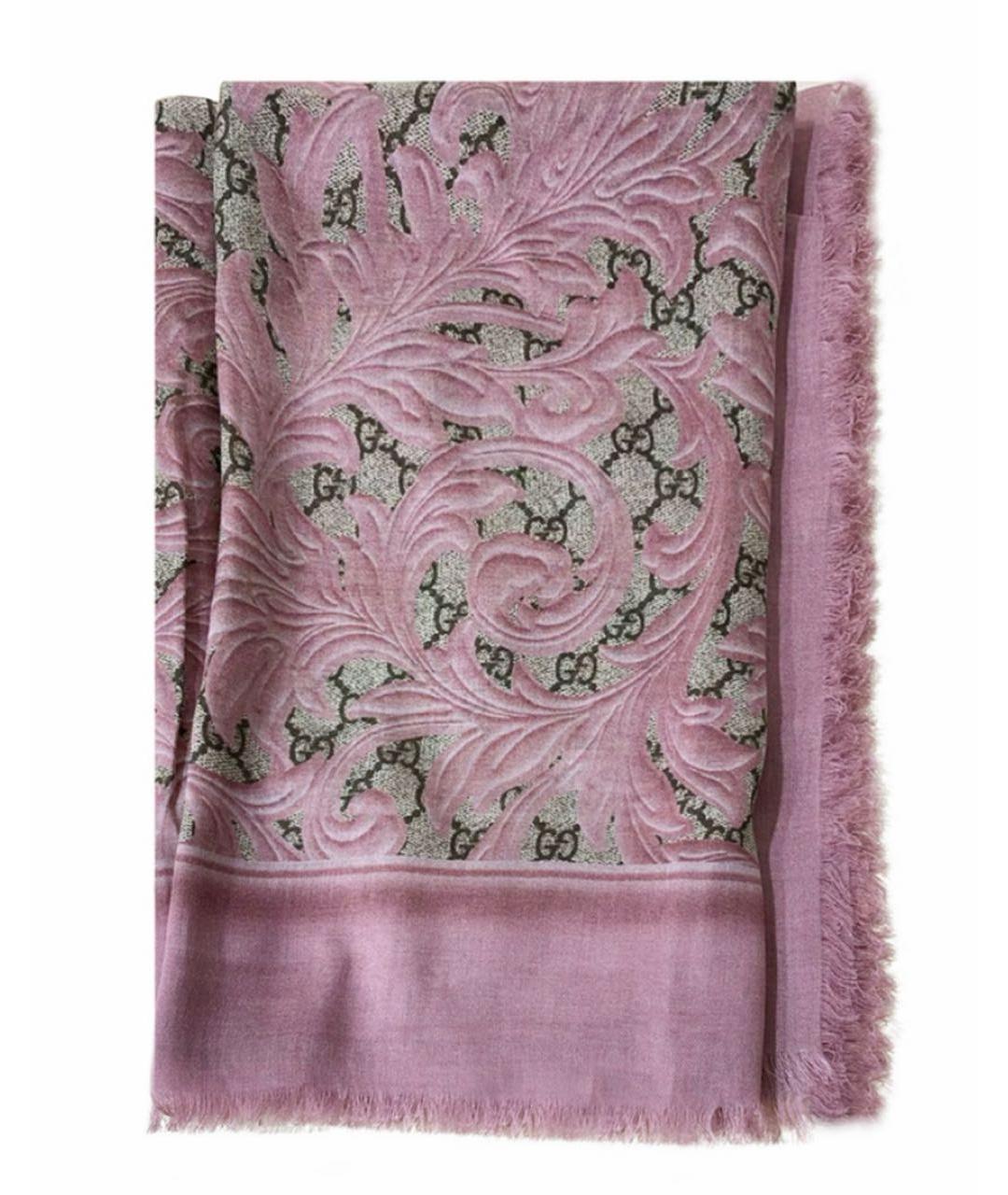GUCCI Розовый шелковый платок, фото 1