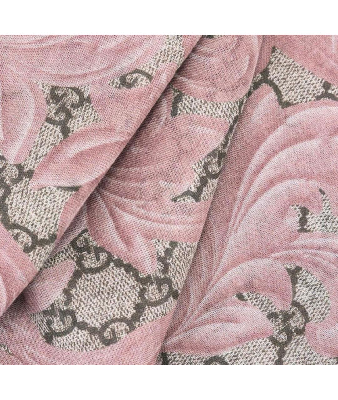 GUCCI Розовый шелковый платок, фото 2