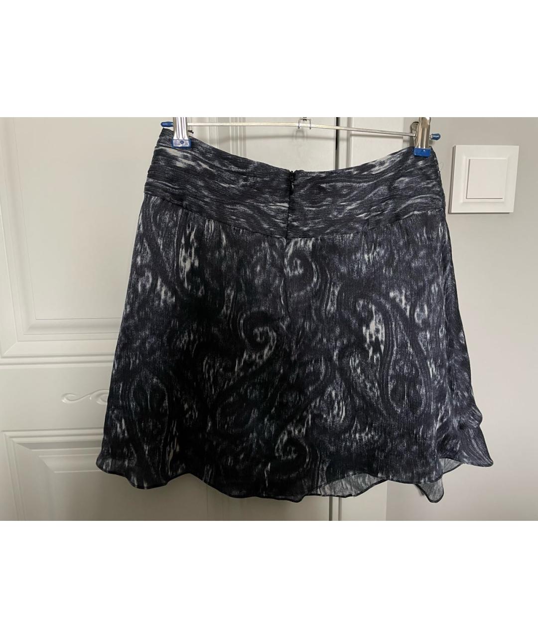 IRO Антрацитовая шелковая юбка мини, фото 4