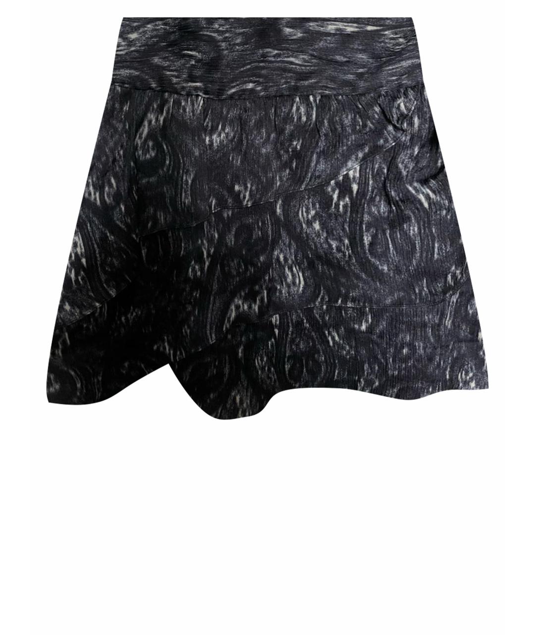 IRO Антрацитовая шелковая юбка мини, фото 1