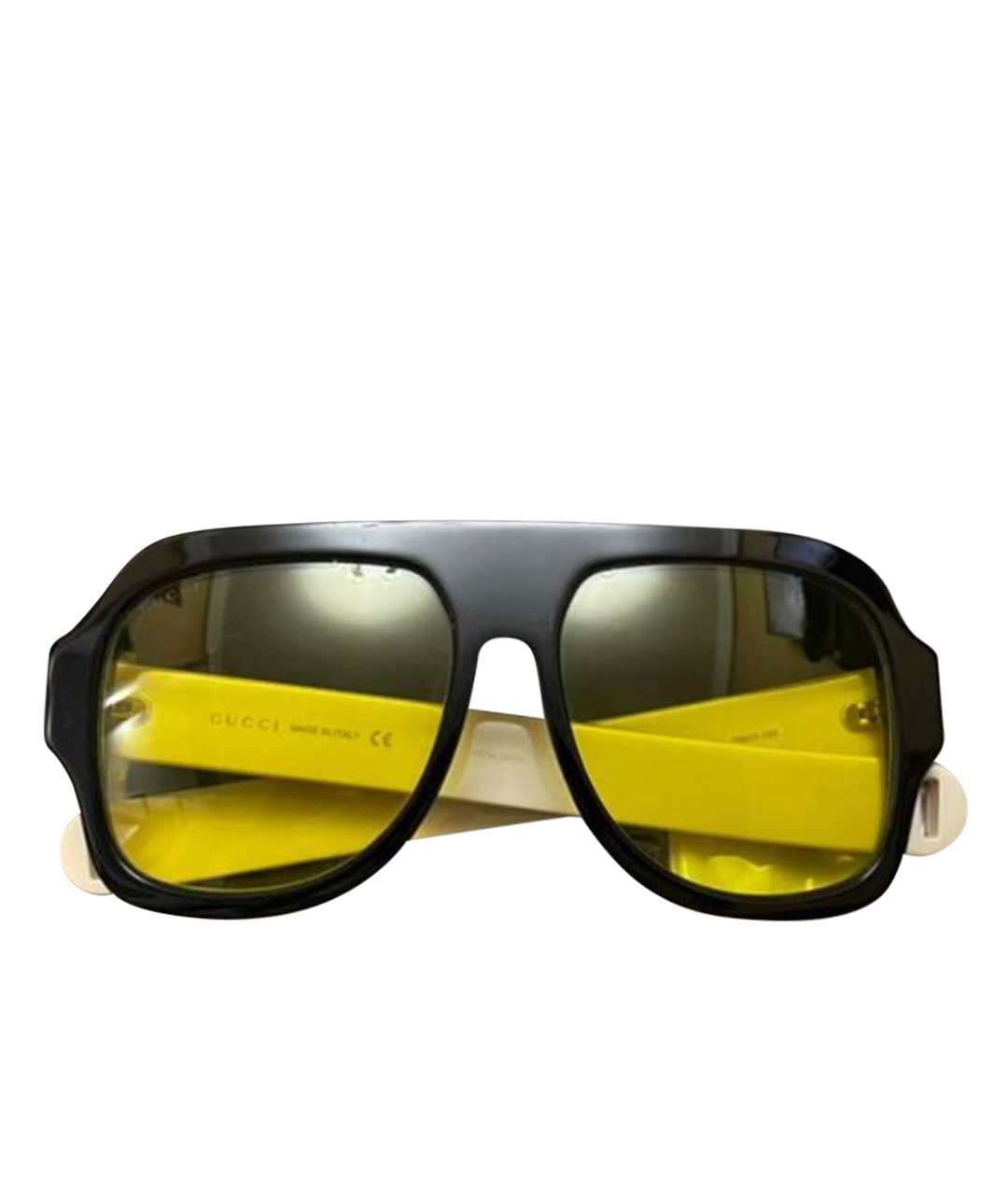 GUCCI Желтые пластиковые солнцезащитные очки, фото 1