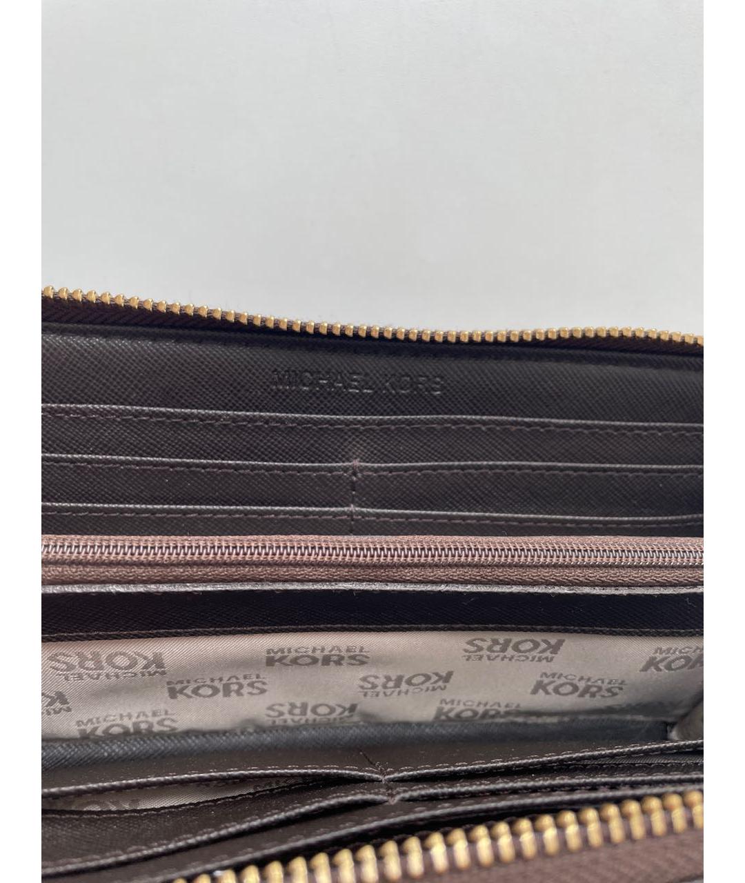 MICHAEL KORS Коричневый кожаный кошелек, фото 4