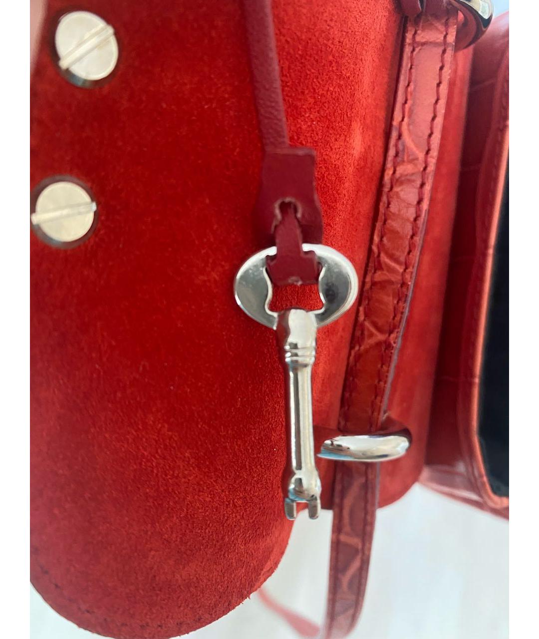 FURLA Красная кожаная сумка через плечо, фото 6
