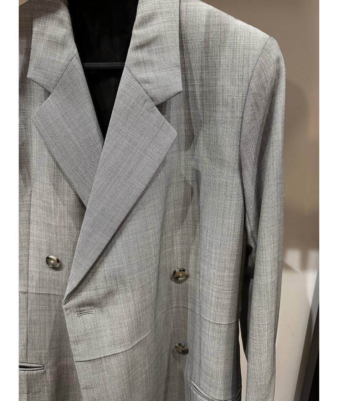 HELMUT LANG Серый хлопковый жакет/пиджак, фото 4