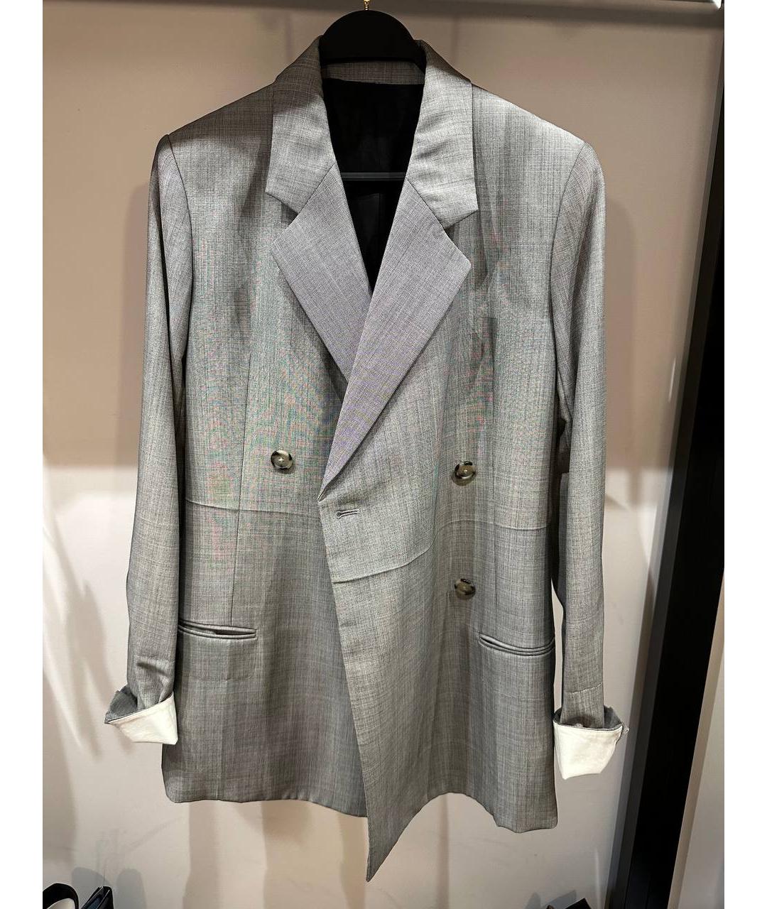 HELMUT LANG Серый хлопковый жакет/пиджак, фото 9