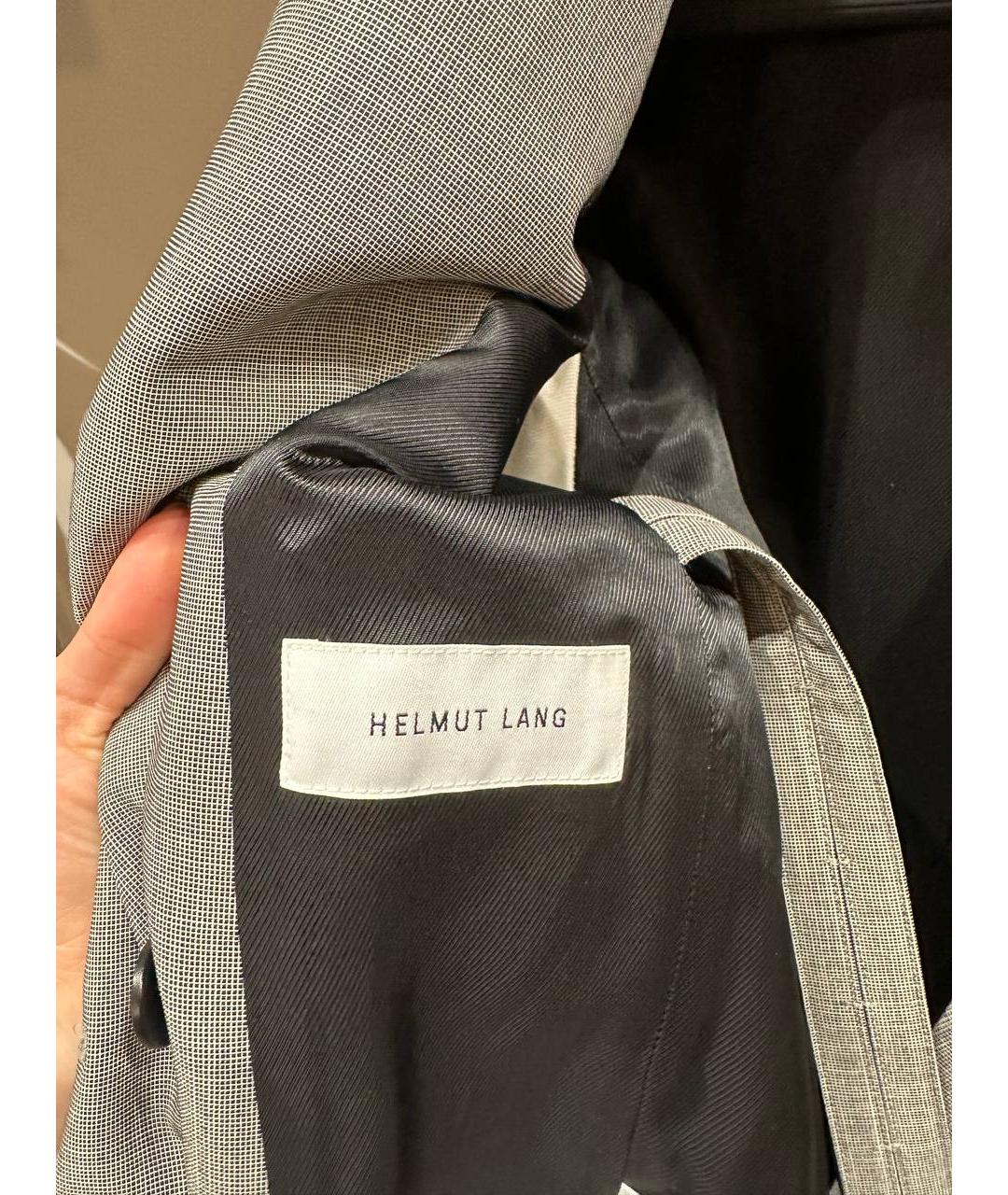 HELMUT LANG Серый хлопковый жакет/пиджак, фото 5