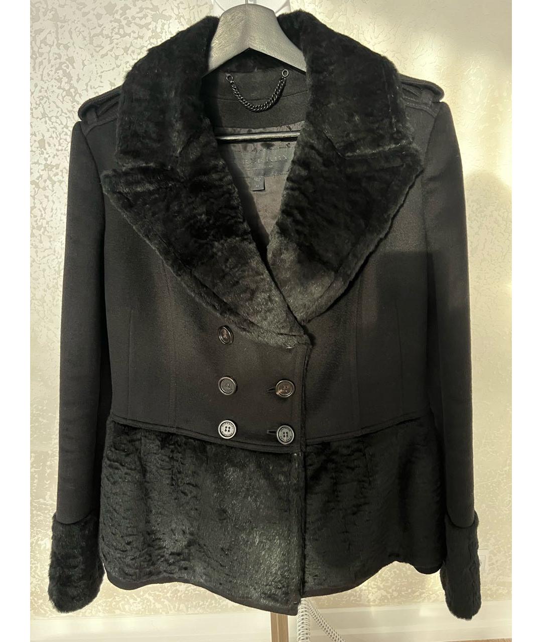 BURBERRY Черное шерстяное пальто, фото 4