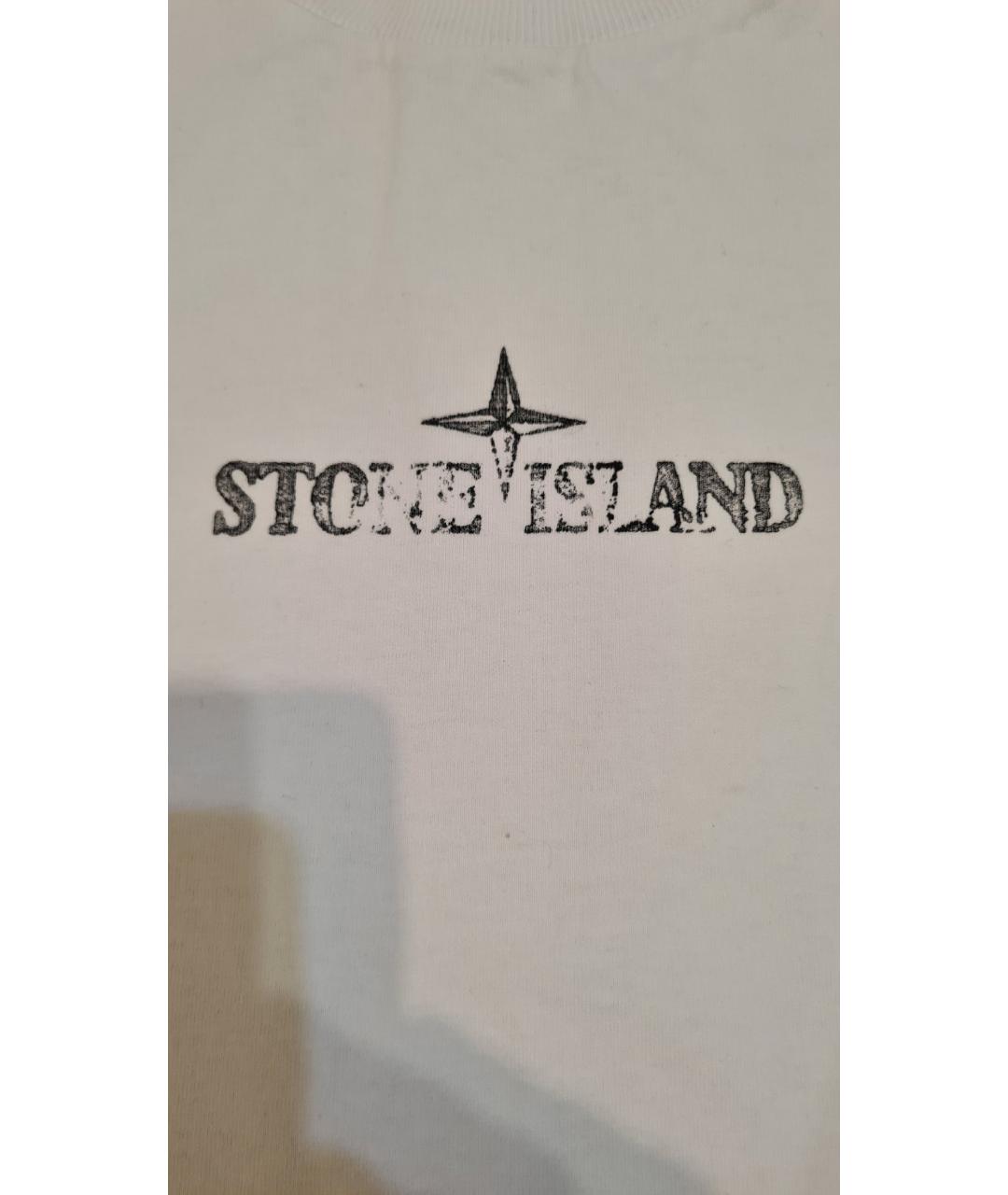 STONE ISLAND Белая хлопковая футболка, фото 5