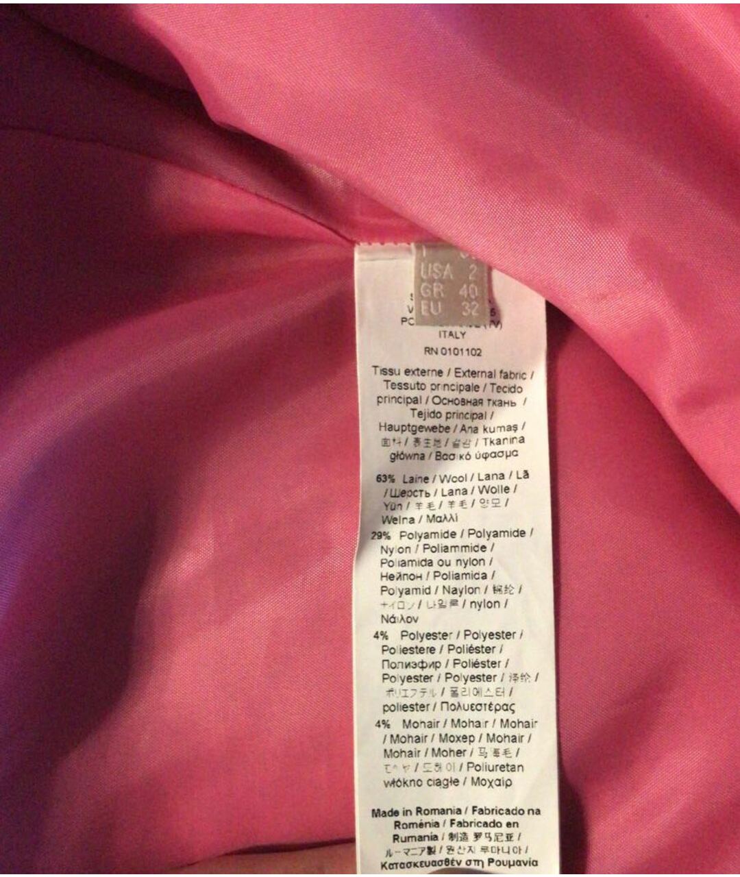 STEFANEL Розовый шерстяной костюм с брюками, фото 8