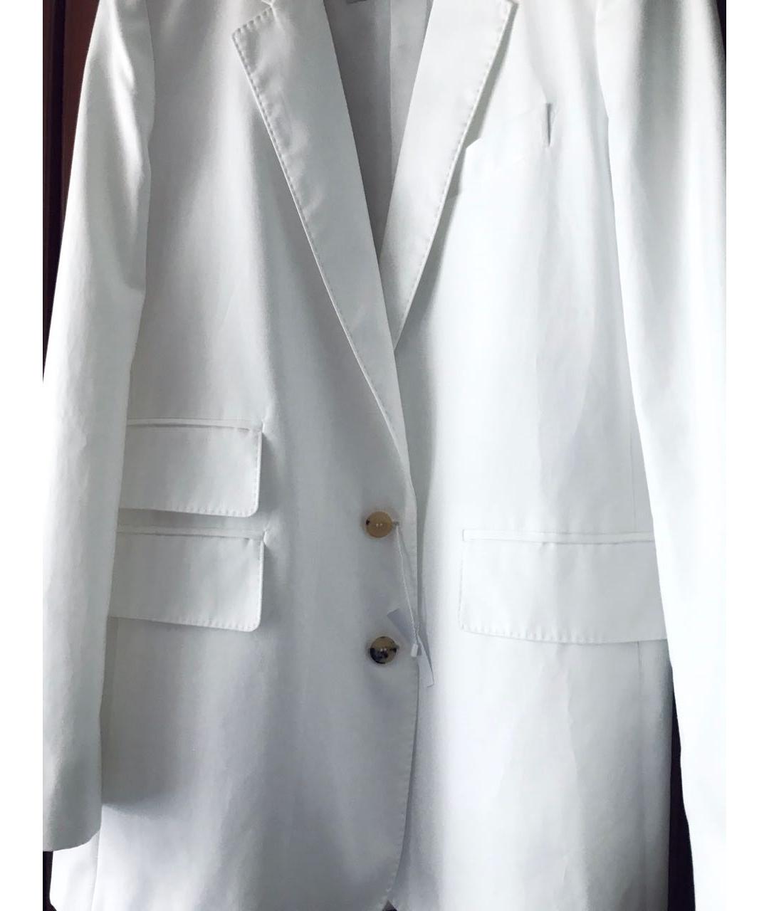 MAX MARA Белый хлопковый жакет/пиджак, фото 4