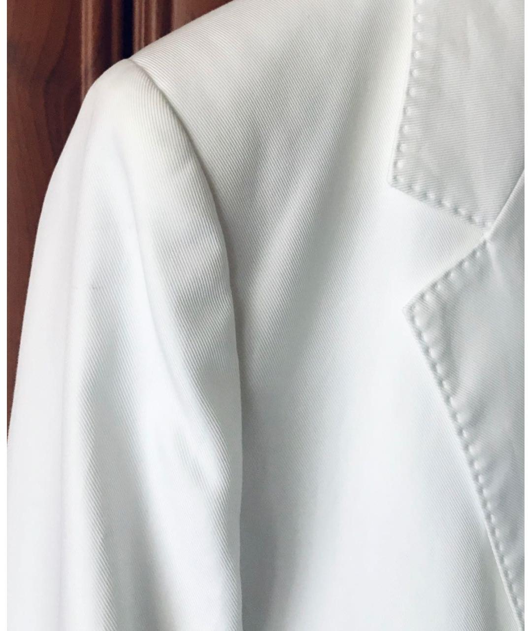 MAX MARA Белый хлопковый жакет/пиджак, фото 7