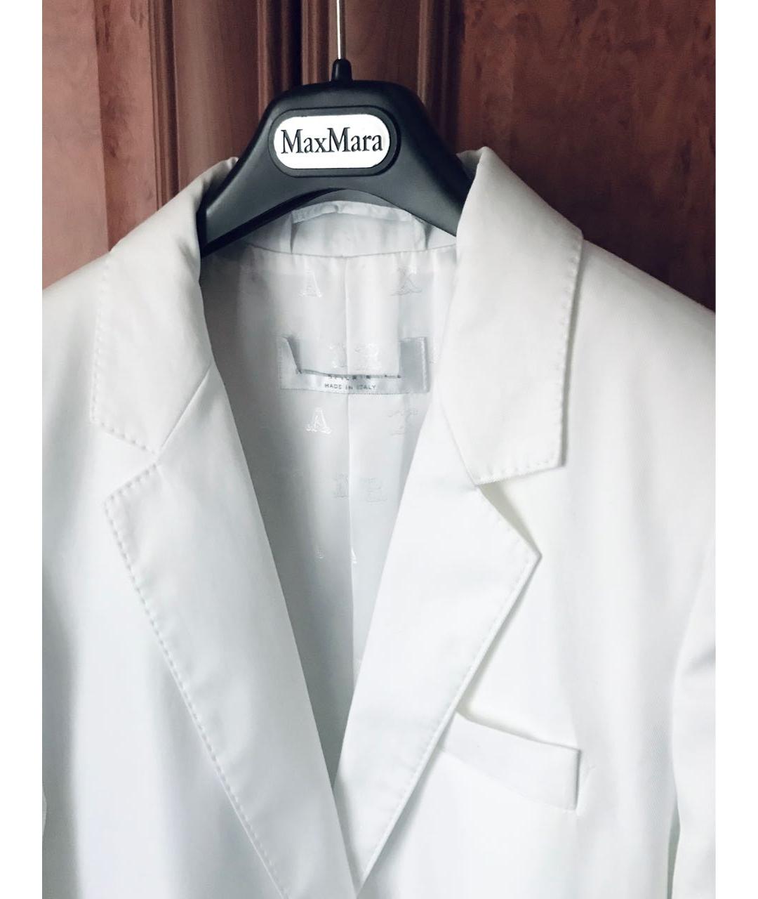 MAX MARA Белый хлопковый жакет/пиджак, фото 6
