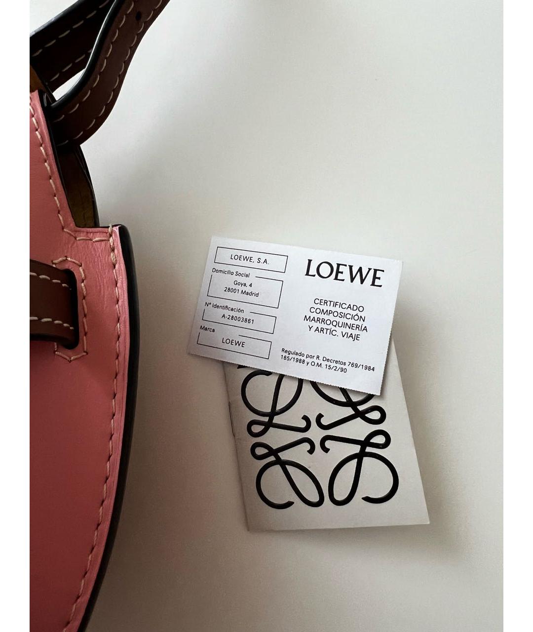 LOEWE Коричневая кожаная сумка через плечо, фото 6