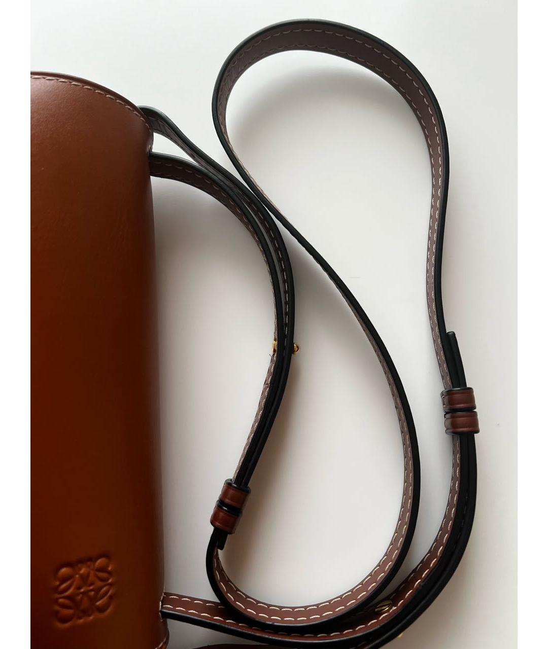 LOEWE Коричневая кожаная сумка через плечо, фото 8