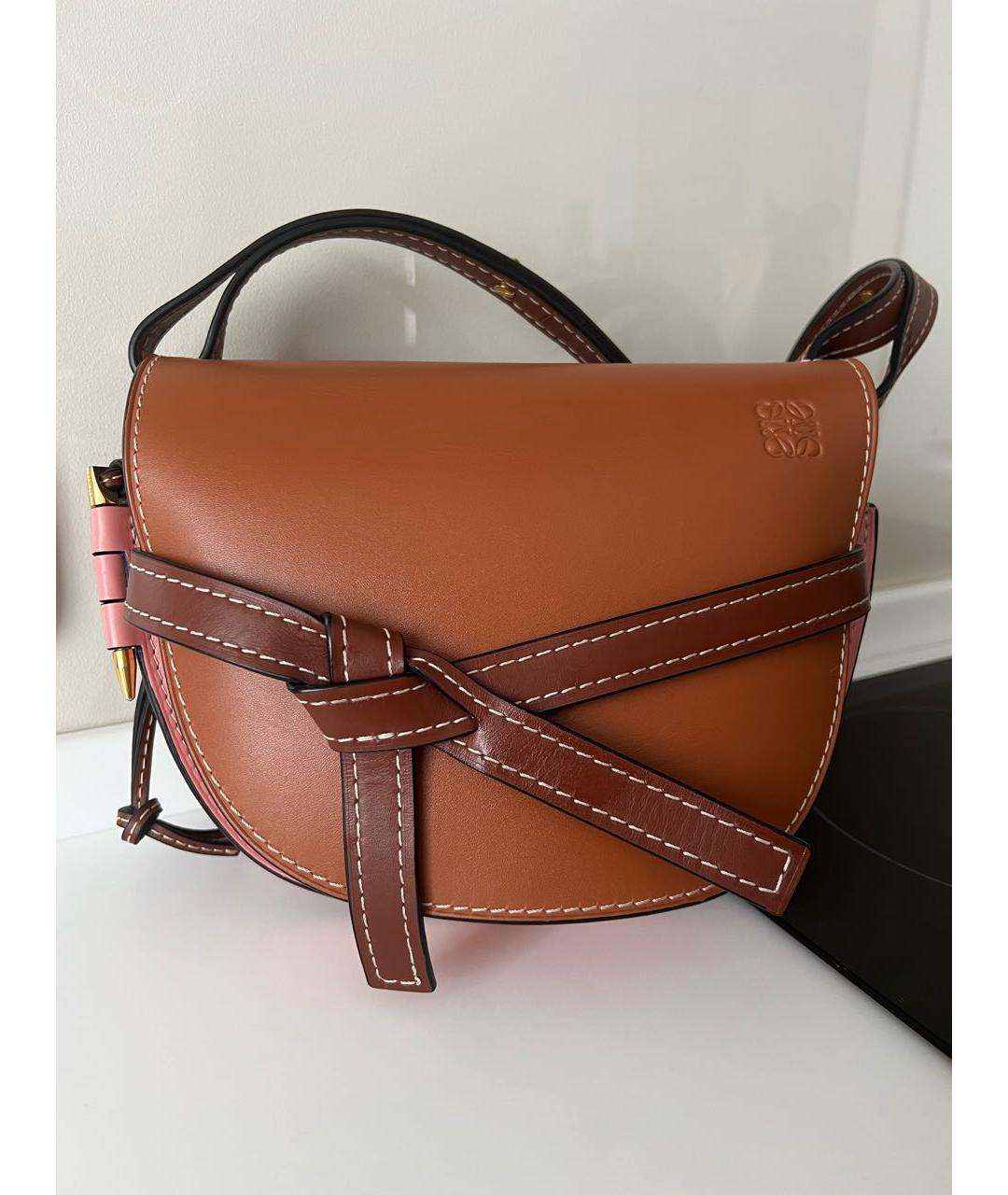 LOEWE Коричневая кожаная сумка через плечо, фото 9