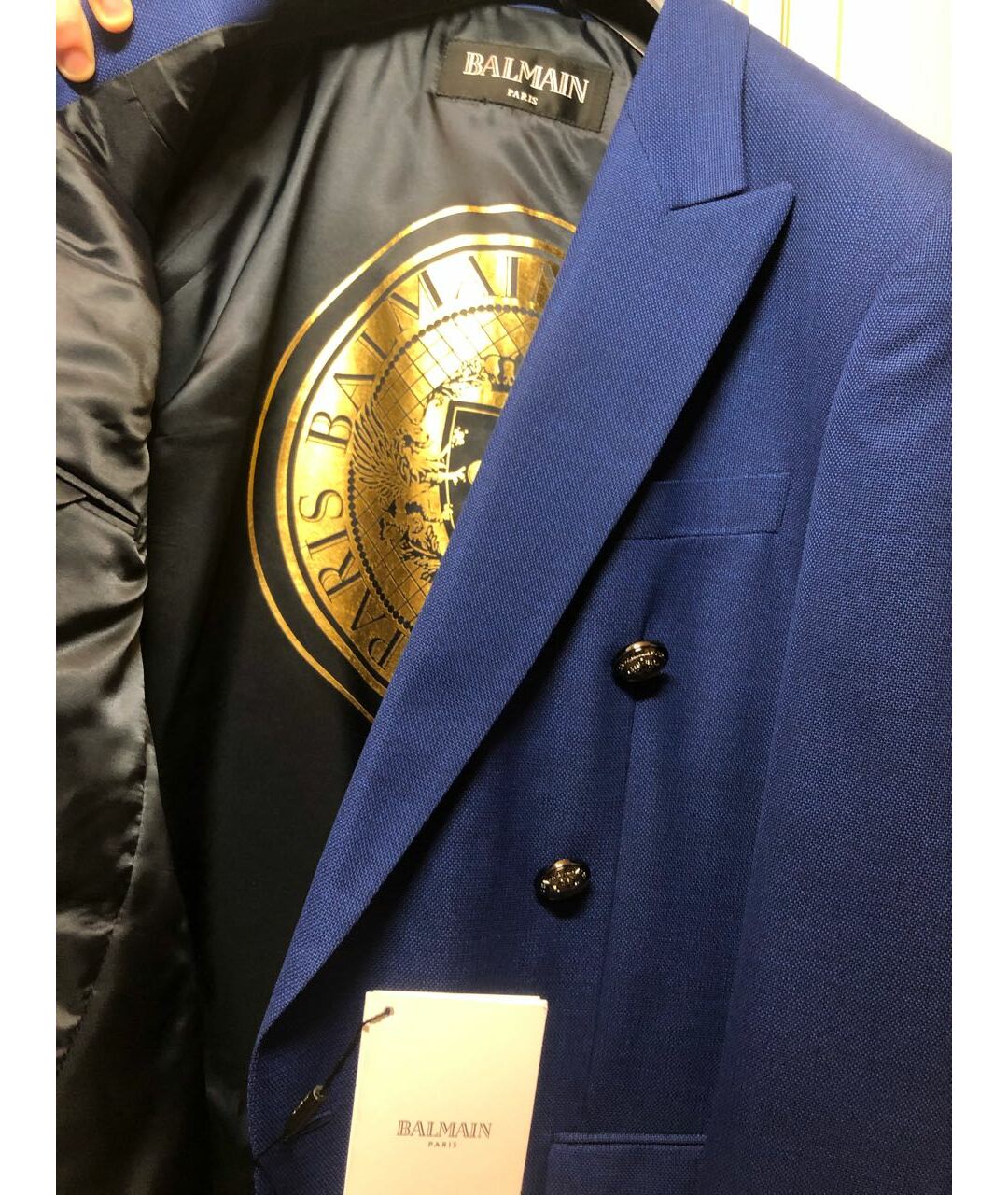 BALMAIN Синий шерстяной пиджак, фото 4