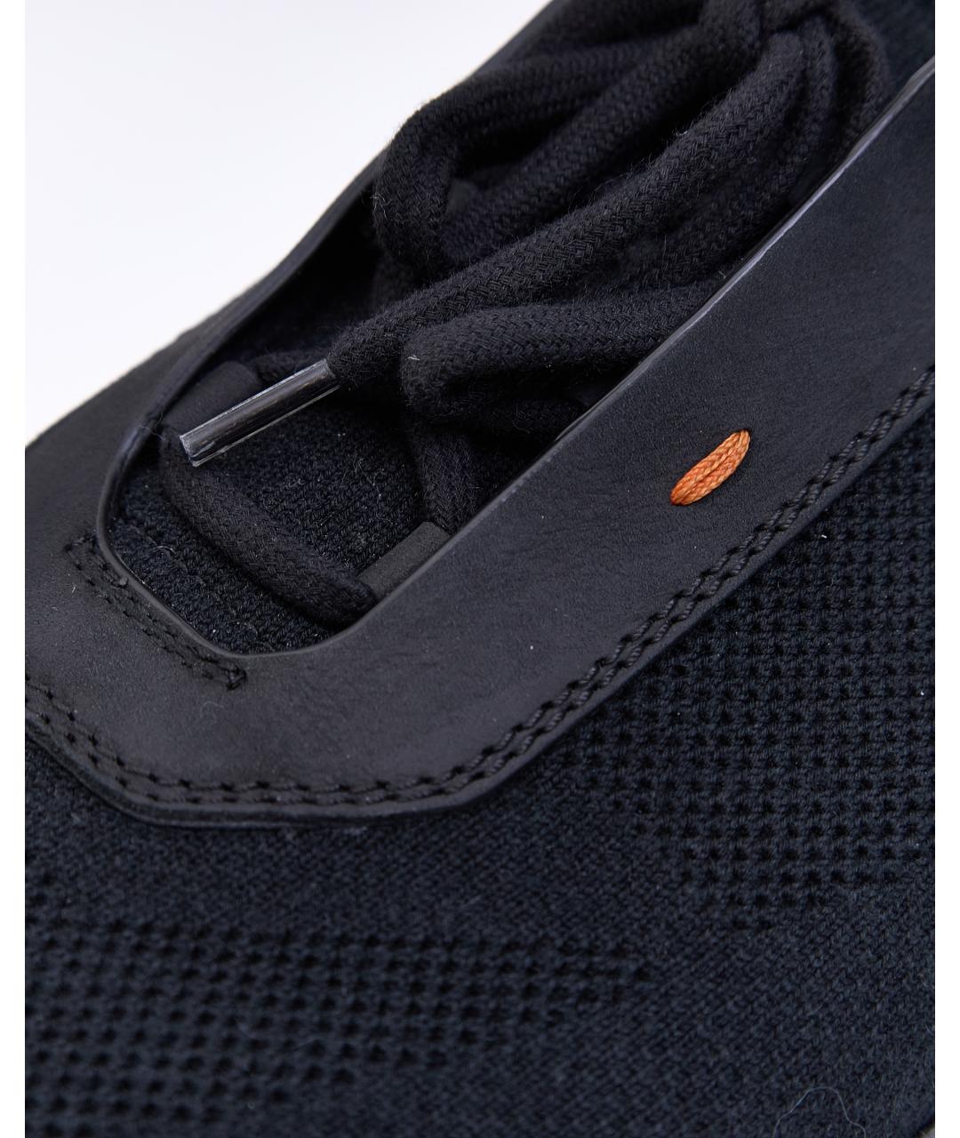 SANTONI Черные текстильные низкие кроссовки / кеды, фото 7