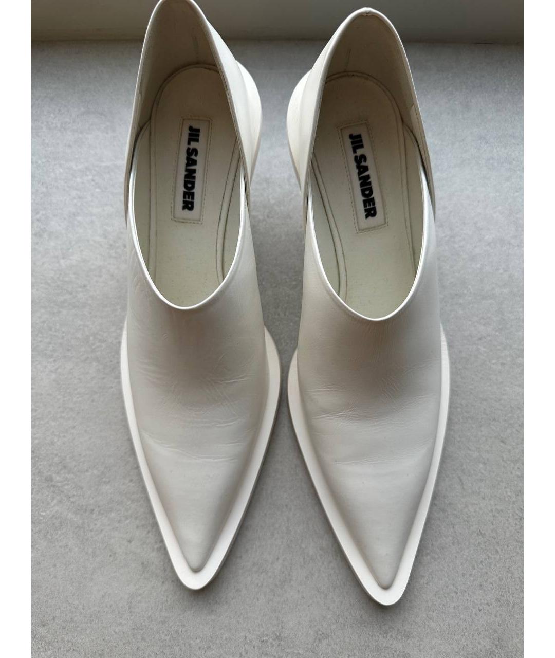 JIL SANDER Белые кожаные туфли, фото 4