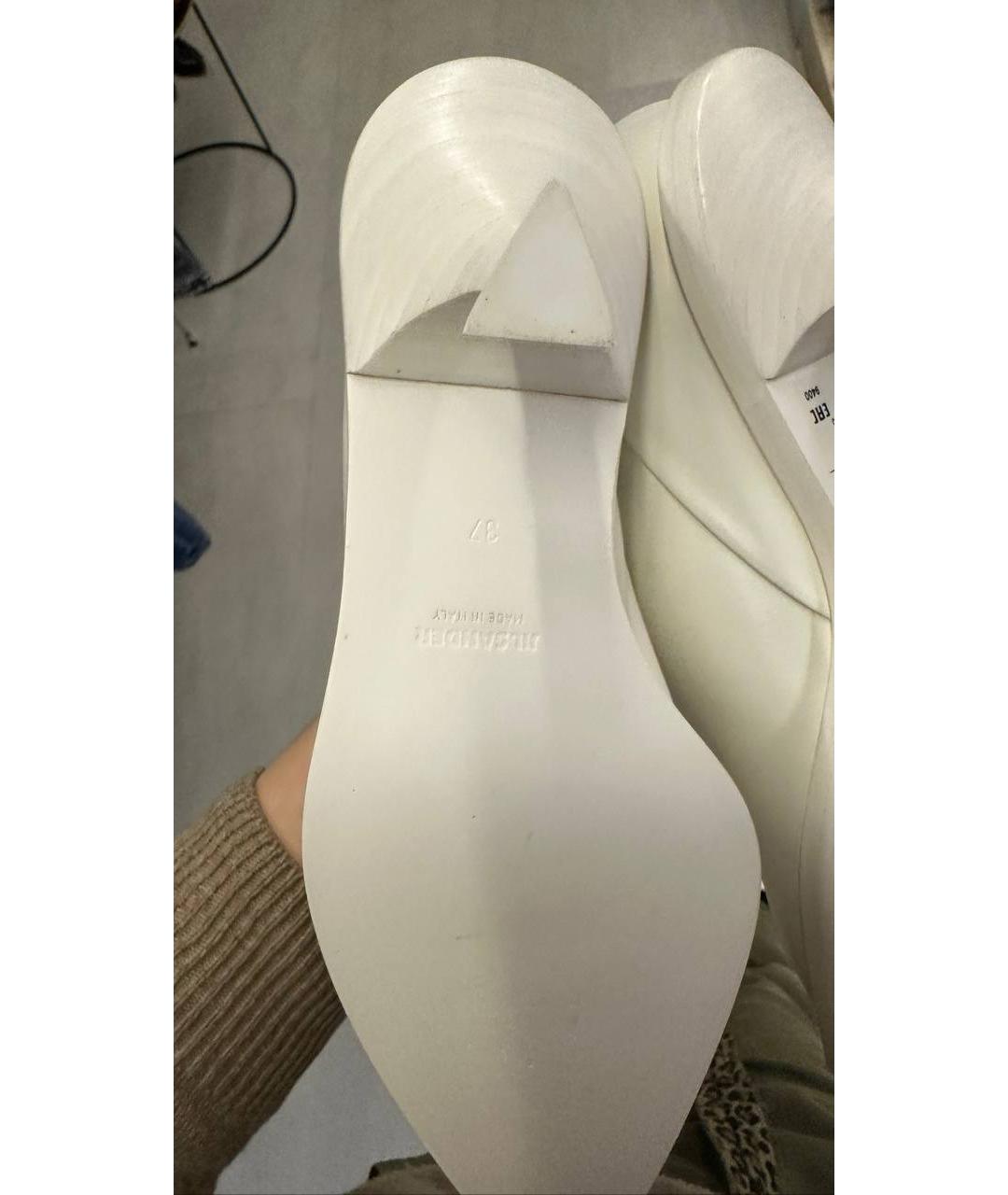 JIL SANDER Белые кожаные туфли, фото 2