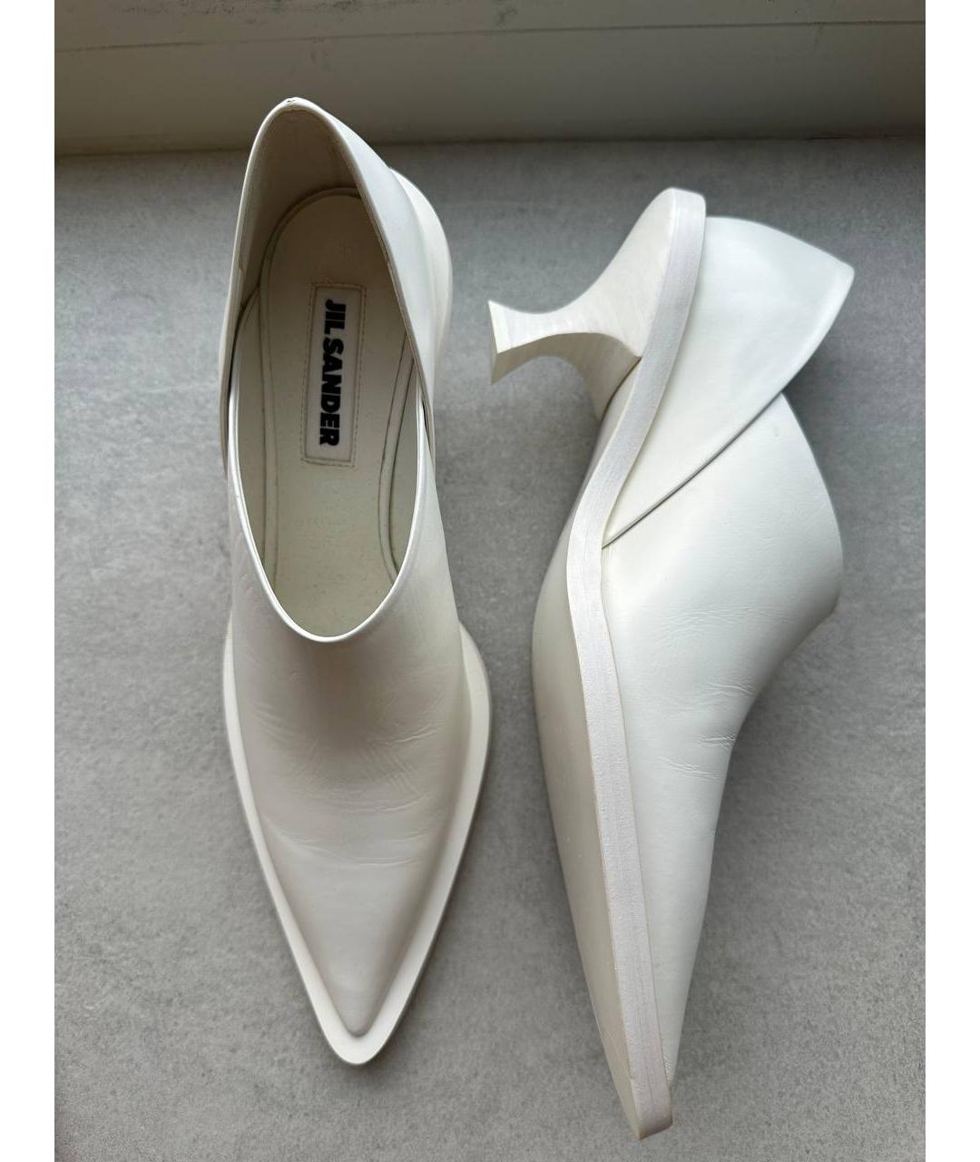 JIL SANDER Белые кожаные туфли, фото 6