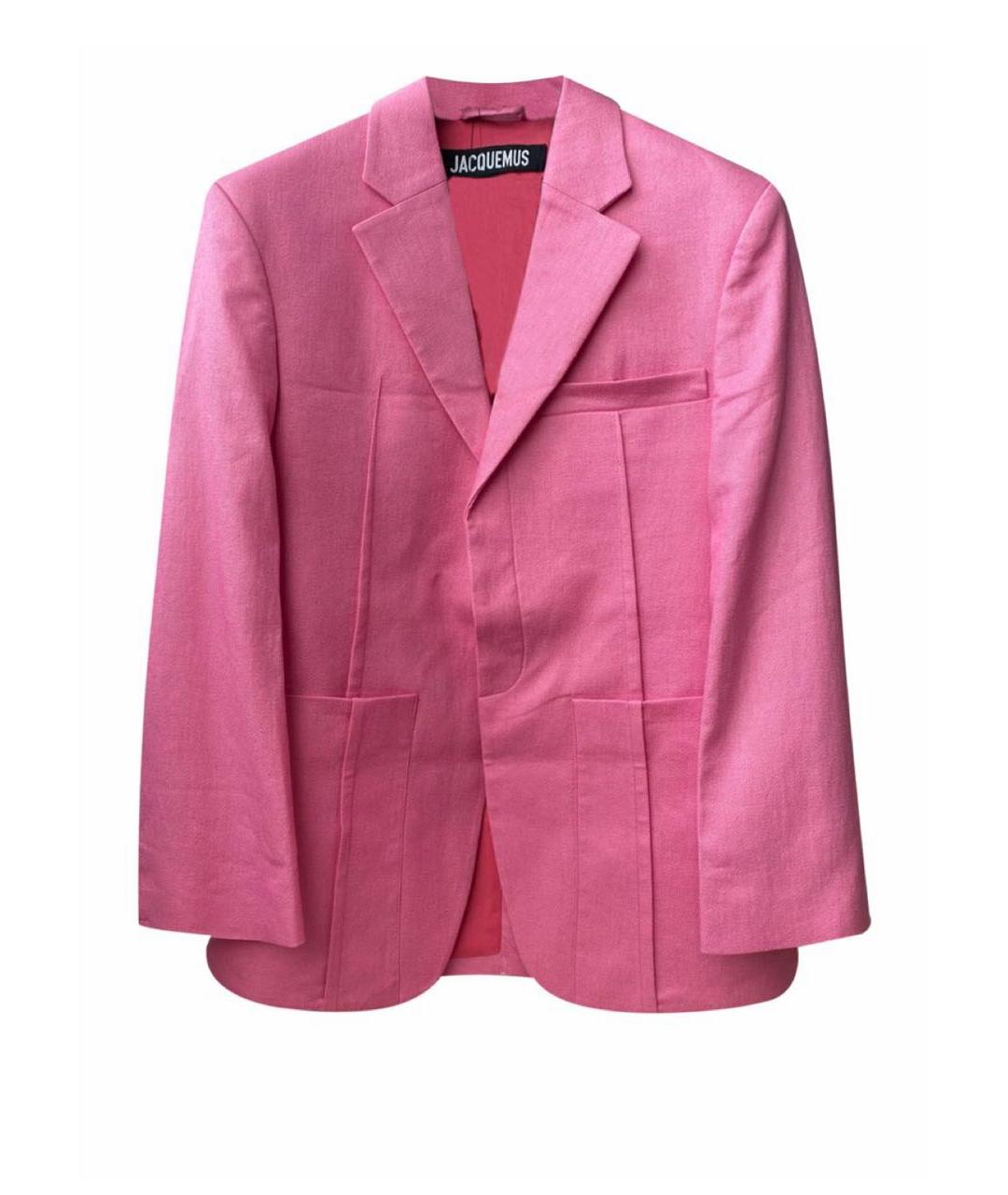 JACQUEMUS Розовый льняной жакет/пиджак, фото 1