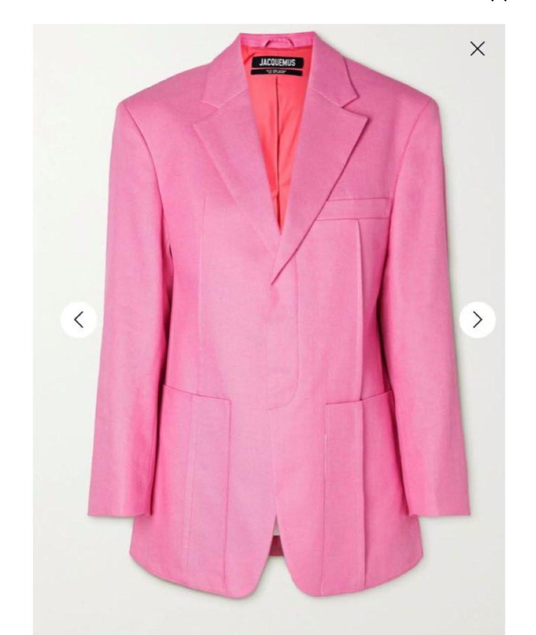 JACQUEMUS Розовый льняной жакет/пиджак, фото 2