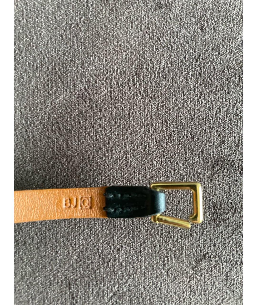 HERMES Черный кожаный браслет, фото 6