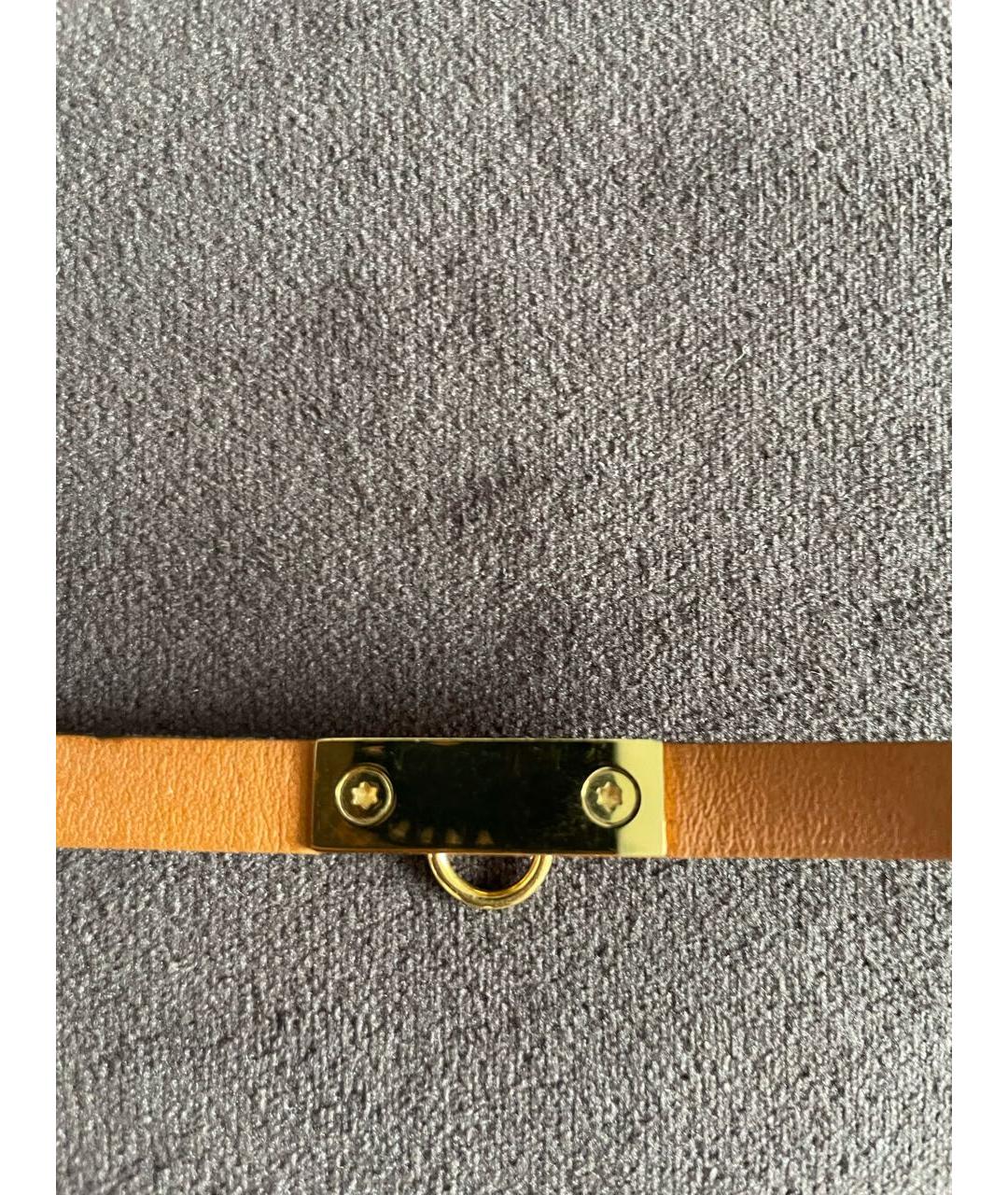 HERMES Черный кожаный браслет, фото 5