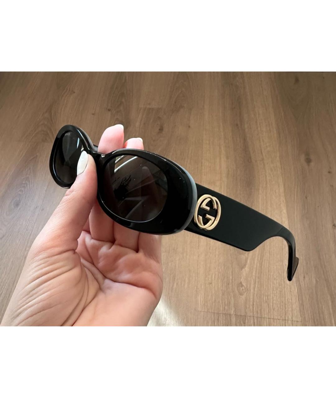 GUCCI Черные пластиковые солнцезащитные очки, фото 3