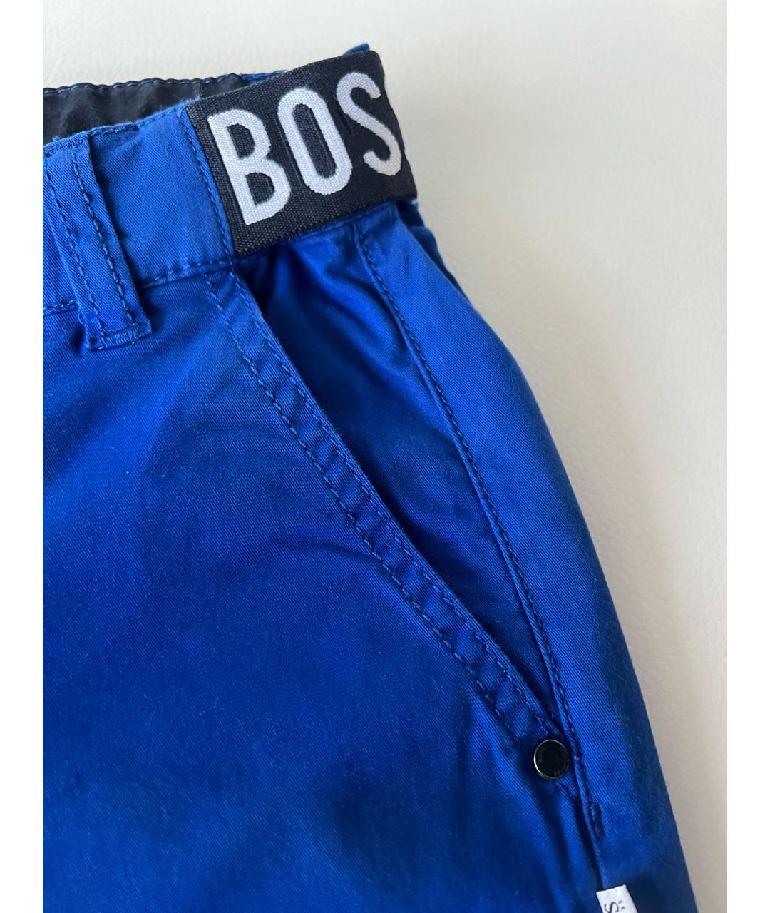 BOSS KIDS Синие хлопковые брюки и шорты, фото 4