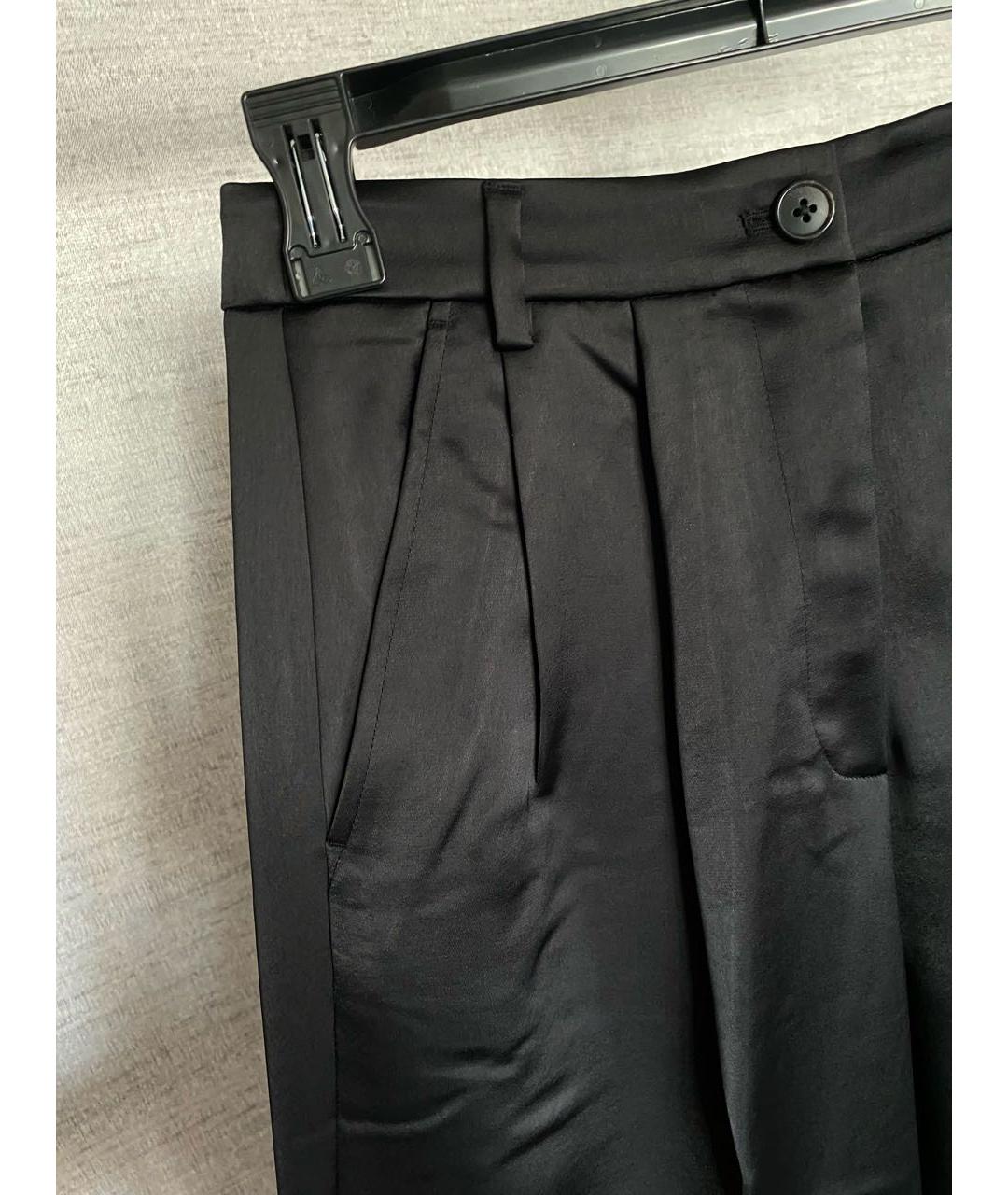 CALVIN KLEIN Черные полиэстеровые брюки широкие, фото 2