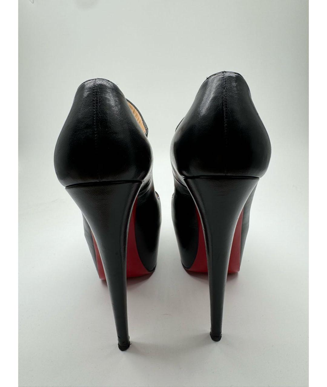 CHRISTIAN LOUBOUTIN Черные кожаные туфли, фото 4