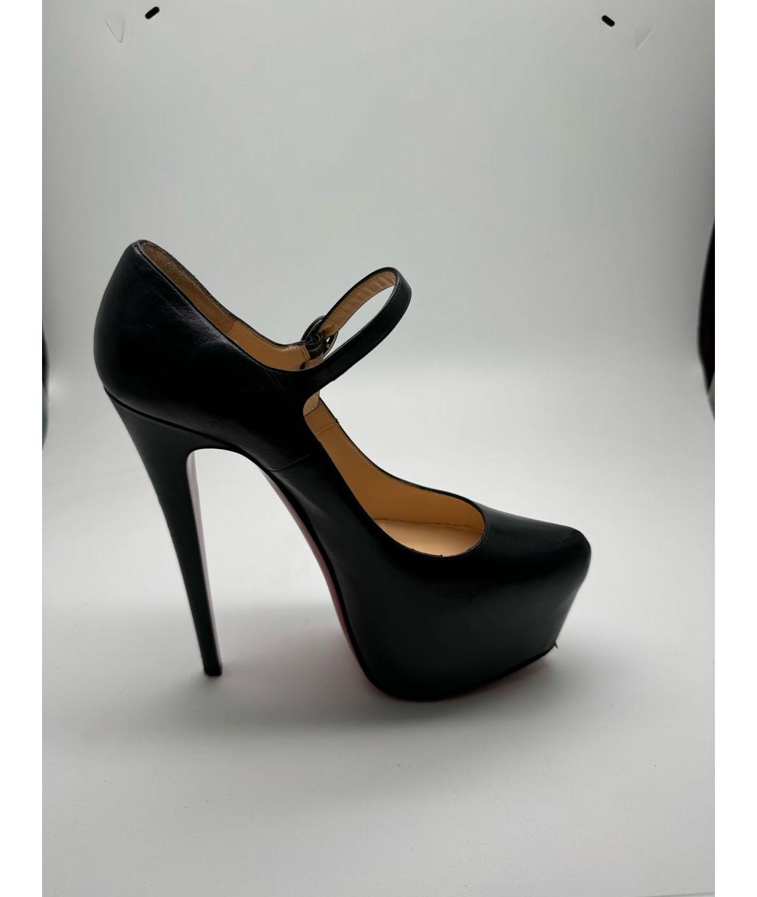 CHRISTIAN LOUBOUTIN Черные кожаные туфли, фото 5