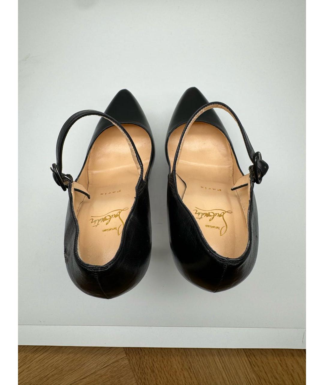 CHRISTIAN LOUBOUTIN Черные кожаные туфли, фото 3