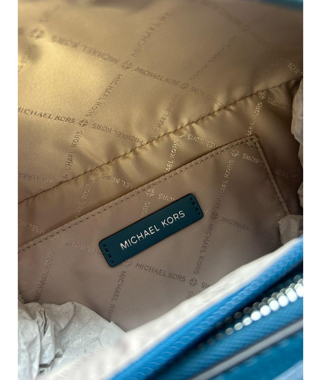 MICHAEL KORS Синяя кожаная поясная сумка, фото 4