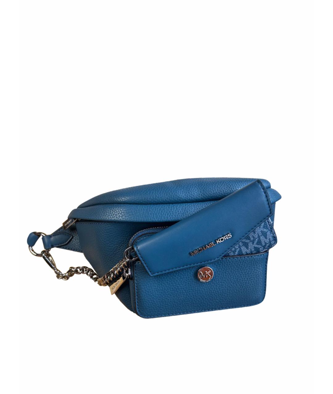 MICHAEL KORS Синяя кожаная поясная сумка, фото 1