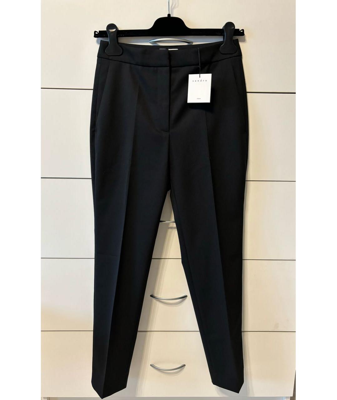 SANDRO Черные шерстяные брюки узкие, фото 5