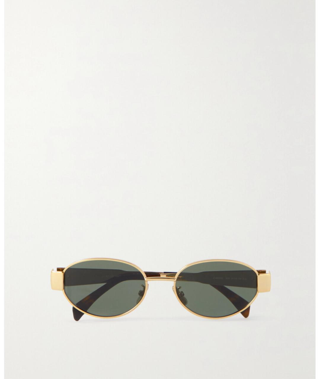 CELINE Золотые металлические солнцезащитные очки, фото 9