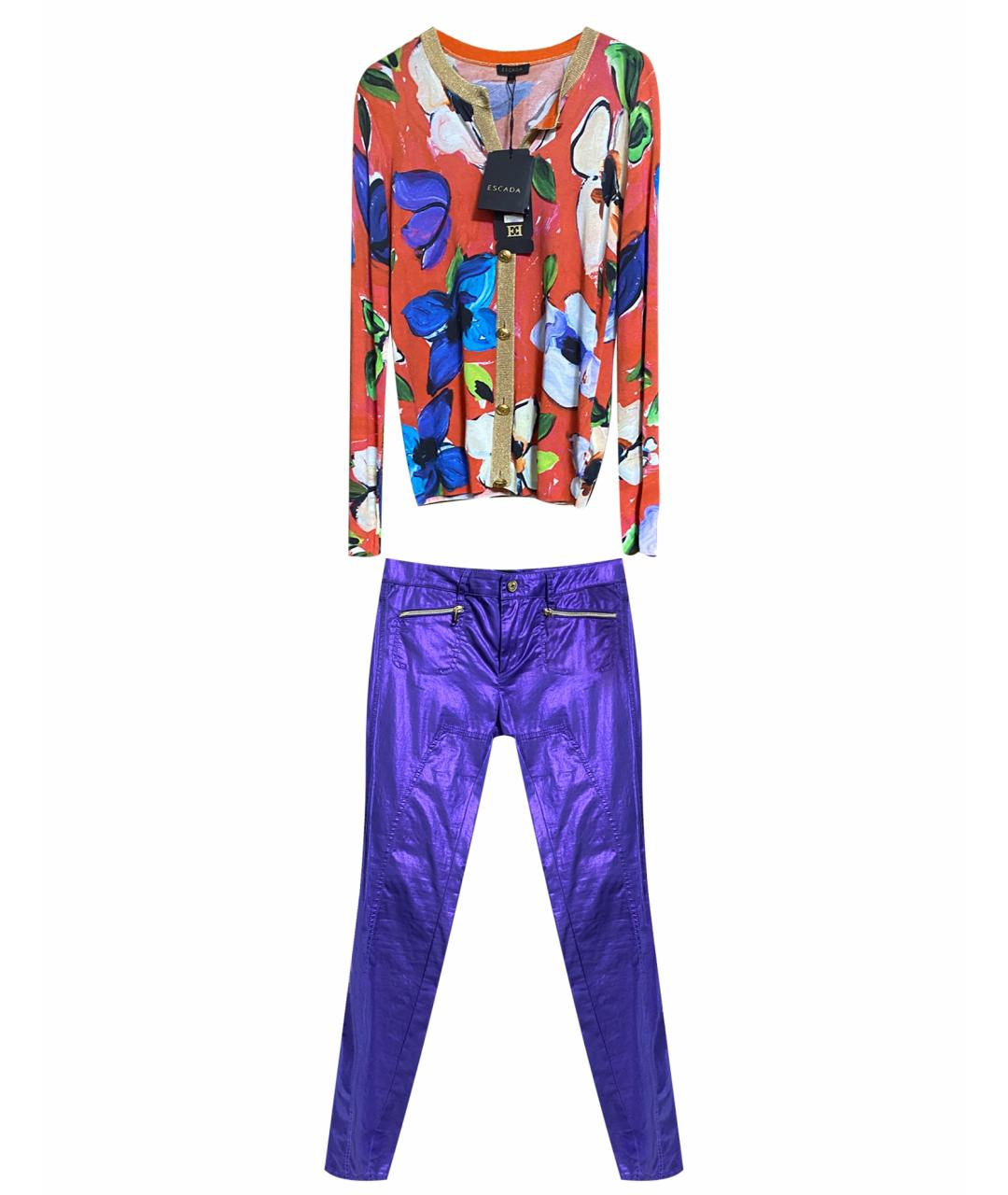 ESCADA Фиолетовый вискозный костюм с брюками, фото 1