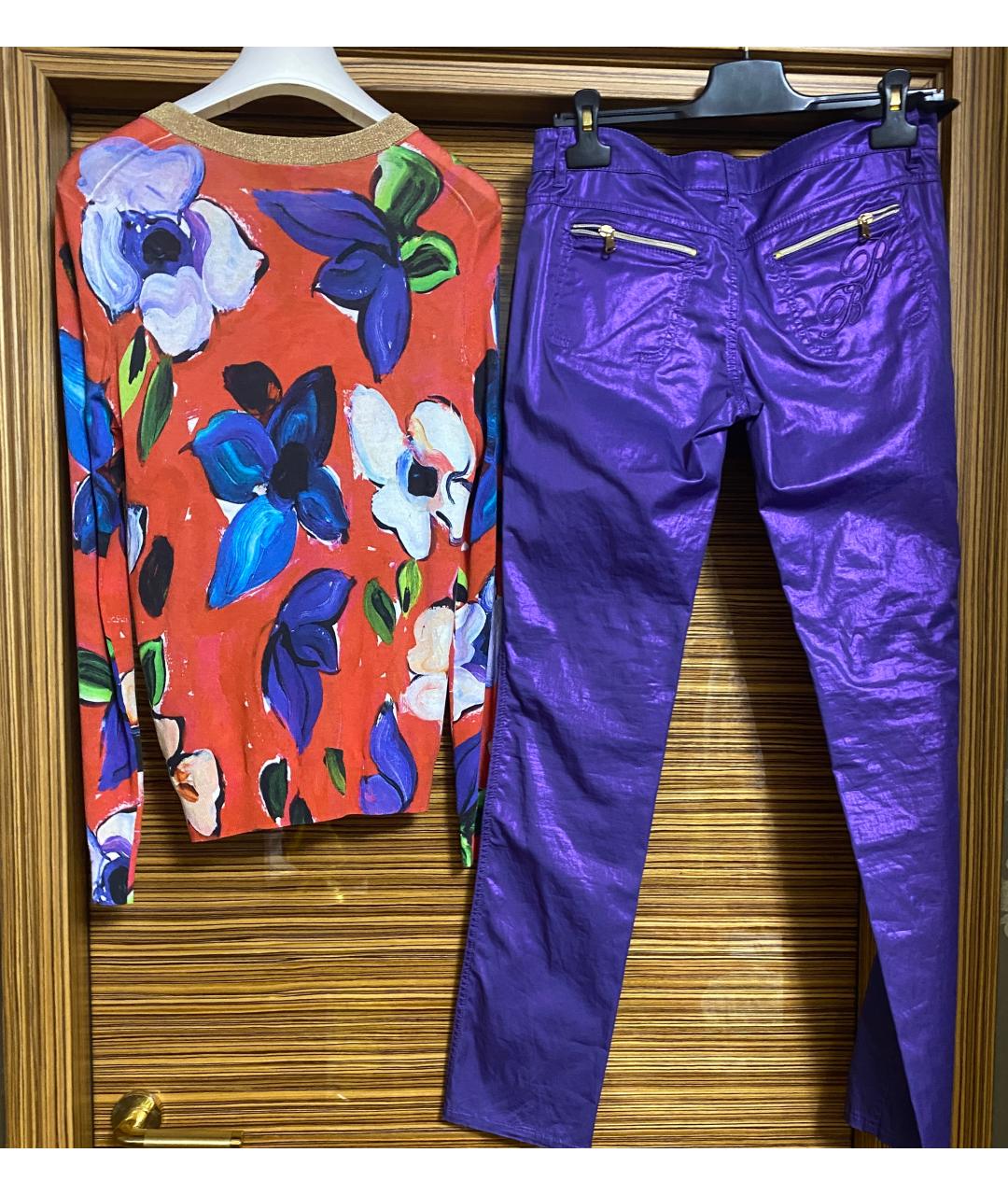 ESCADA Фиолетовый вискозный костюм с брюками, фото 2