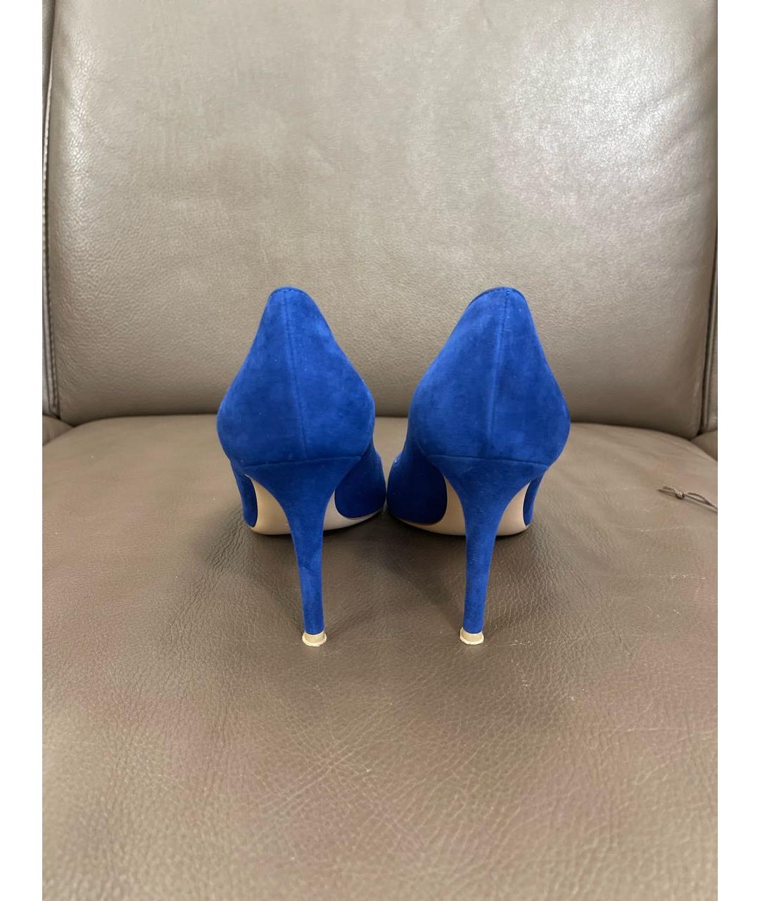 GIANVITO ROSSI Синие замшевые туфли, фото 4