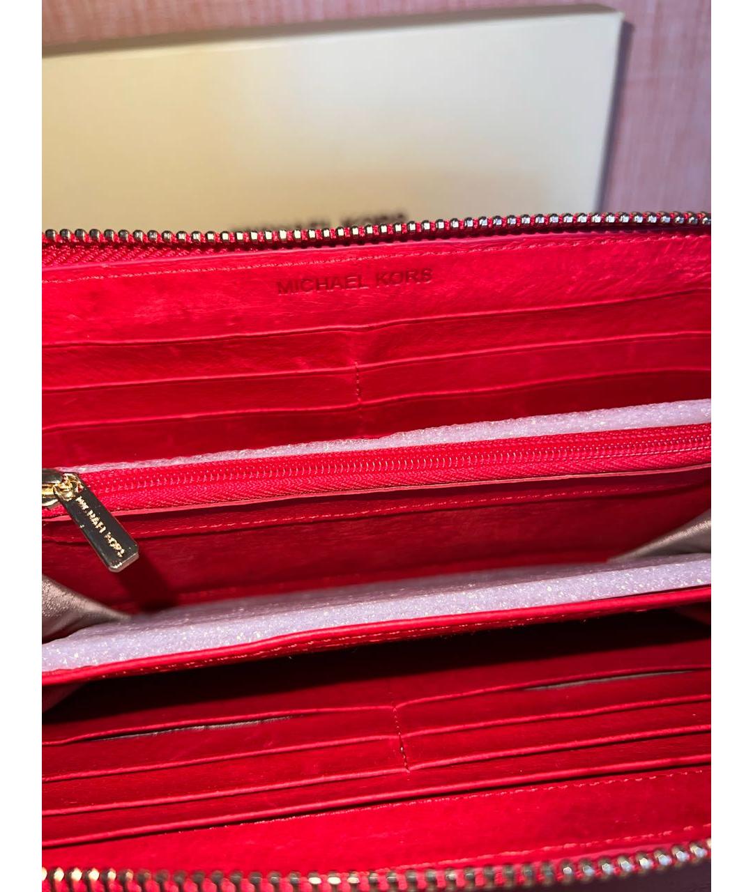 MICHAEL KORS Красный кожаный кошелек, фото 6