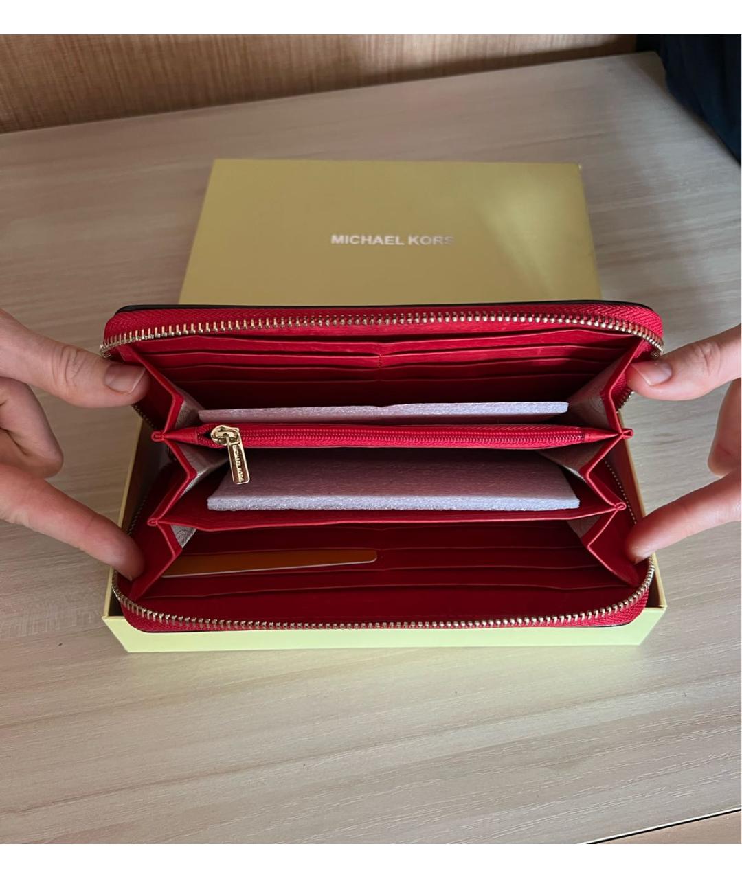 MICHAEL KORS Красный кожаный кошелек, фото 5