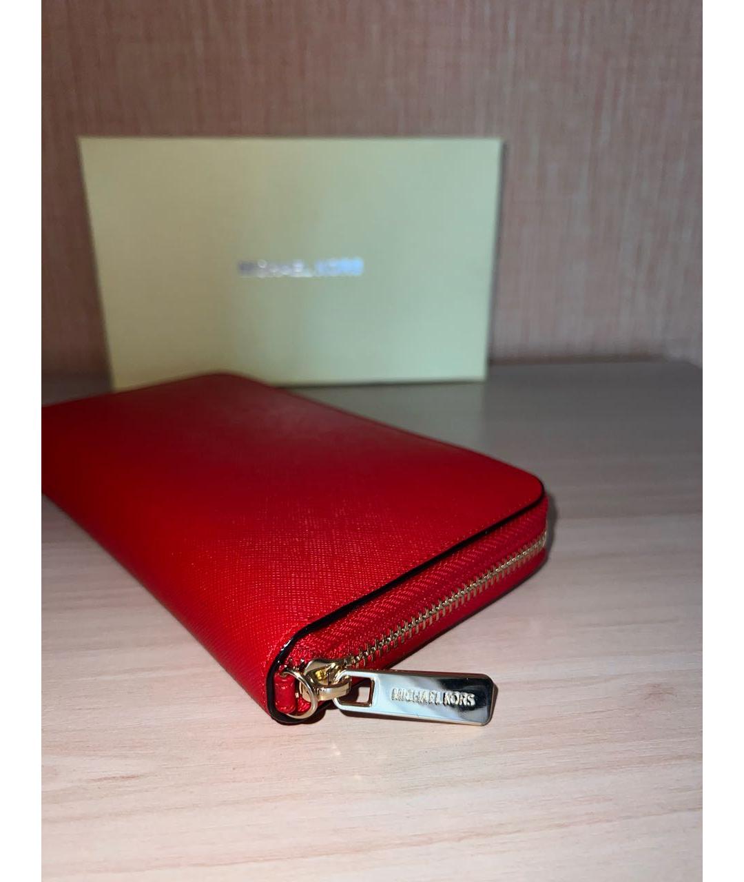 MICHAEL KORS Красный кожаный кошелек, фото 3