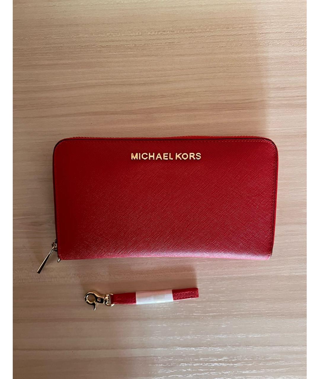 MICHAEL KORS Красный кожаный кошелек, фото 9