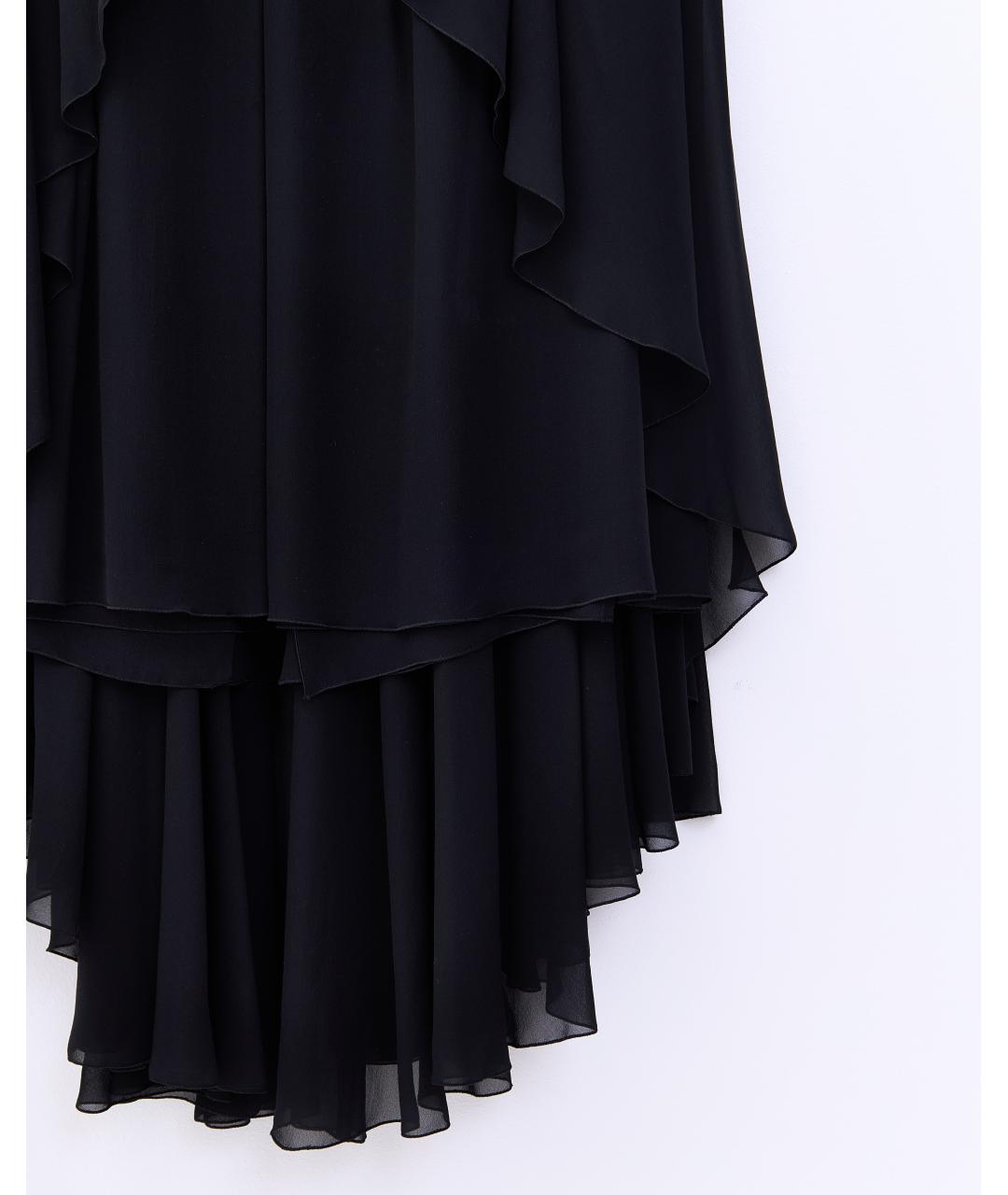 CHANEL PRE-OWNED Черная шелковая юбка миди, фото 4