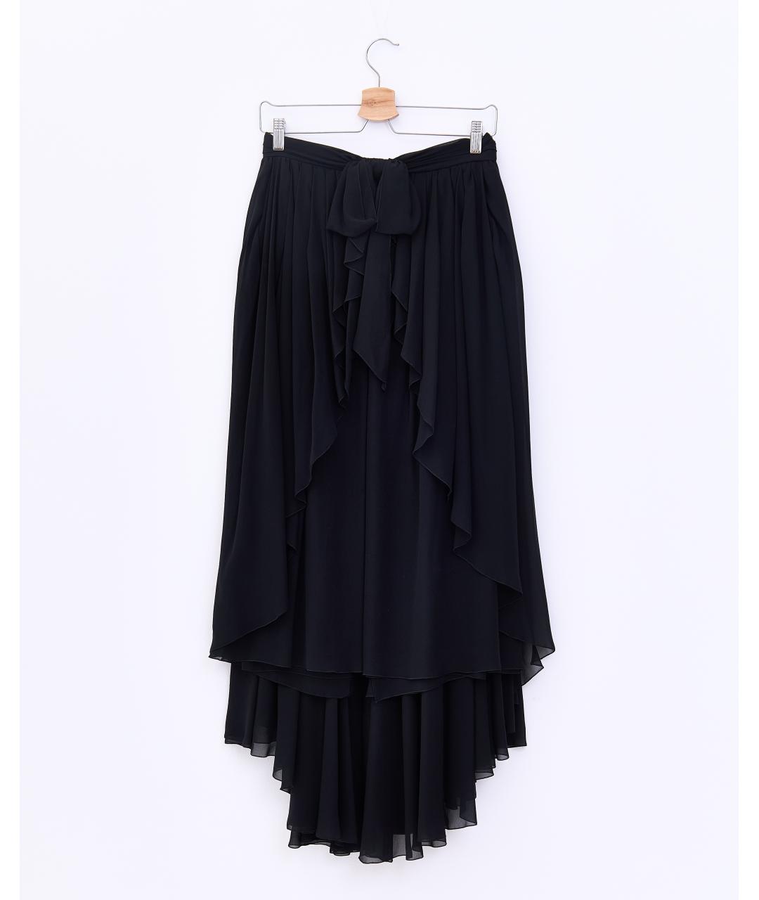 CHANEL PRE-OWNED Черная шелковая юбка миди, фото 9