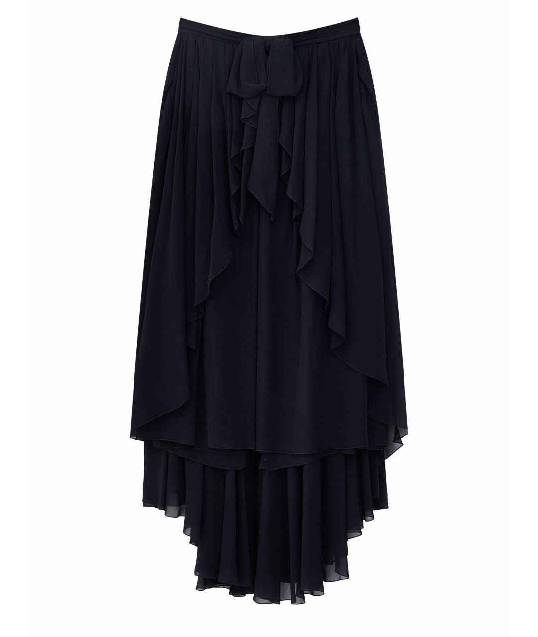 CHANEL PRE-OWNED Черная шелковая юбка миди, фото 1
